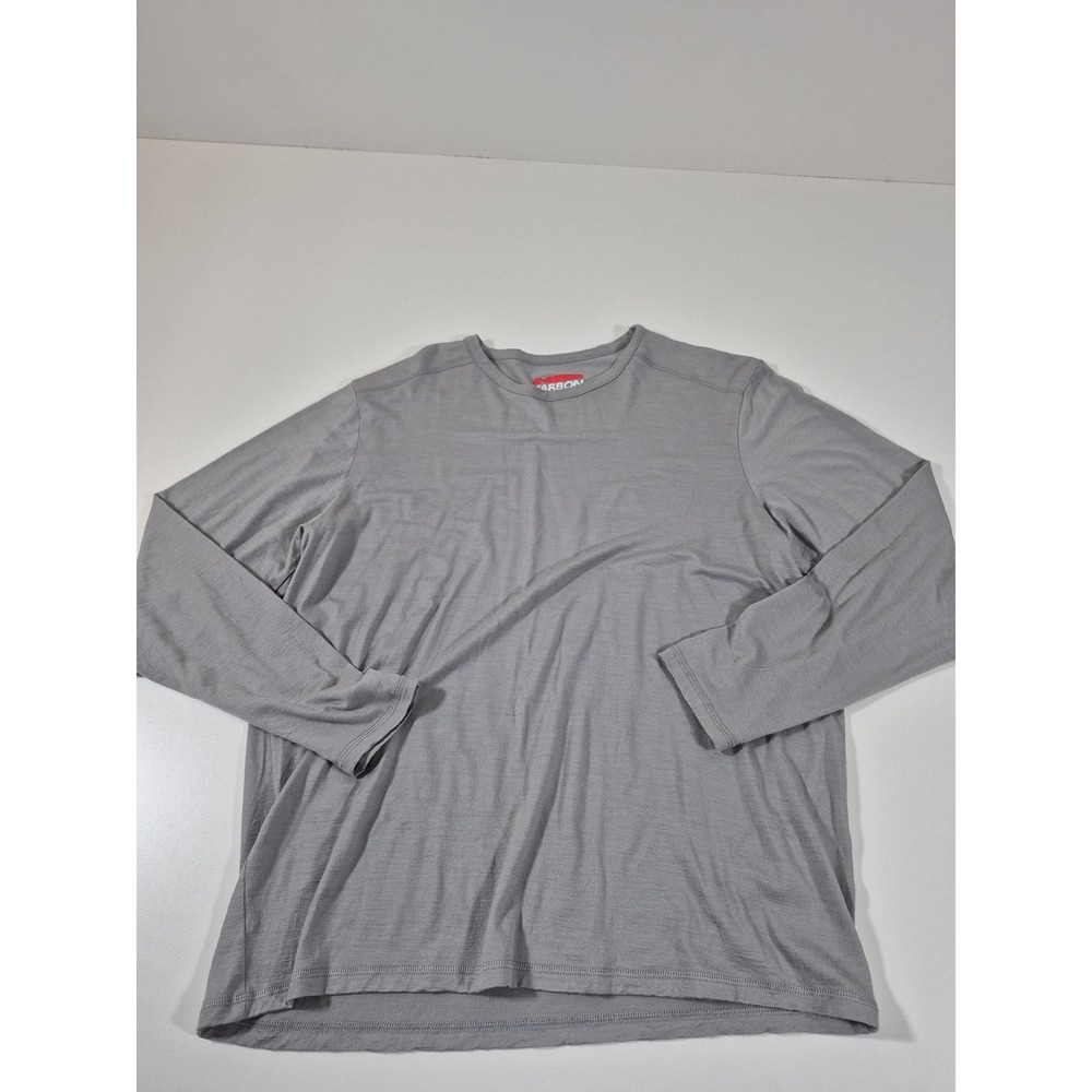 Karbon Shirt Men's XL Gray Merino Wool Long Sleeve Thermal Base Layer Top